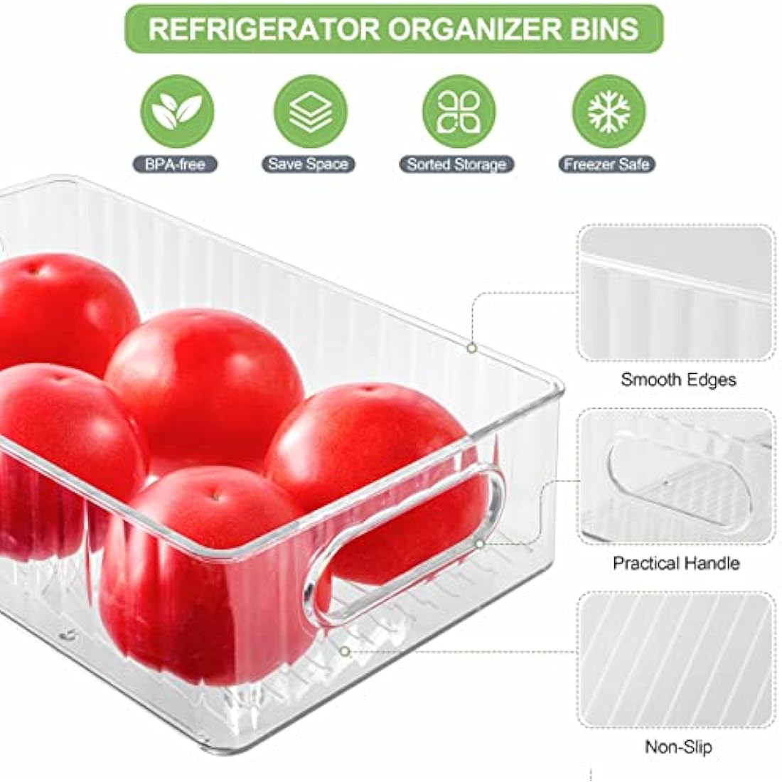 Jolof Store Fridge Organisers Set of 10 | Clear BPA-Free Storage Bins