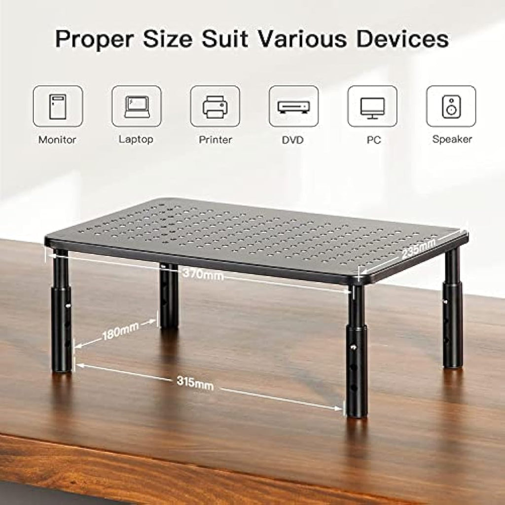 HUANUO 2-Pack Adjustable Metal Monitor Stand Riser with Vented Platform