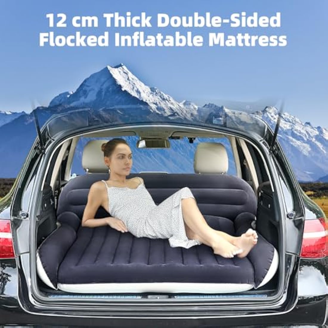 Jolof Store KMZ Inflatable SUV Air Mattress with Pump for Car Camping