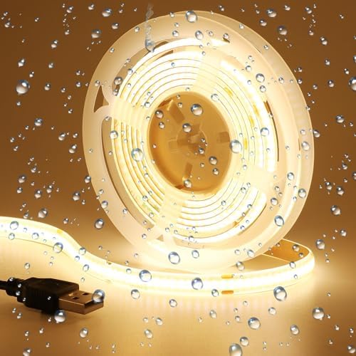 GOMING USB COB LED Strip Light | 2M Warm White Waterproof TV Backlight