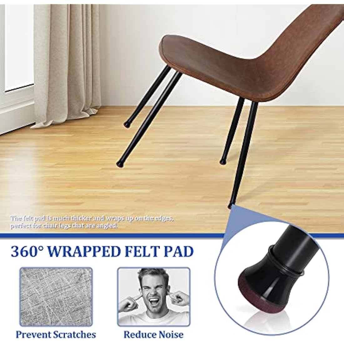 Jolof Store Silicone Chair Leg Floor Protectors for Hardwood – 32 Pcs