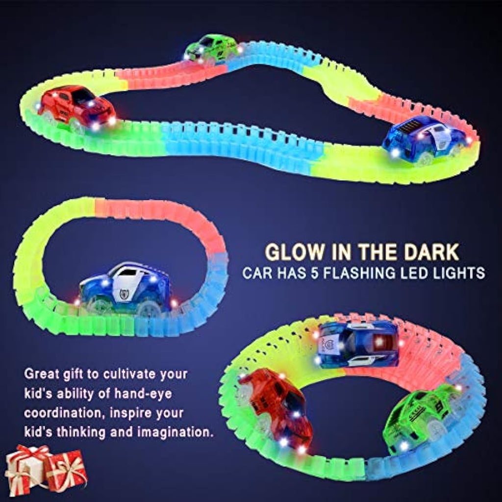 Glow Tracks Cars | 3-Pack LED Light Up Race Track Accessories