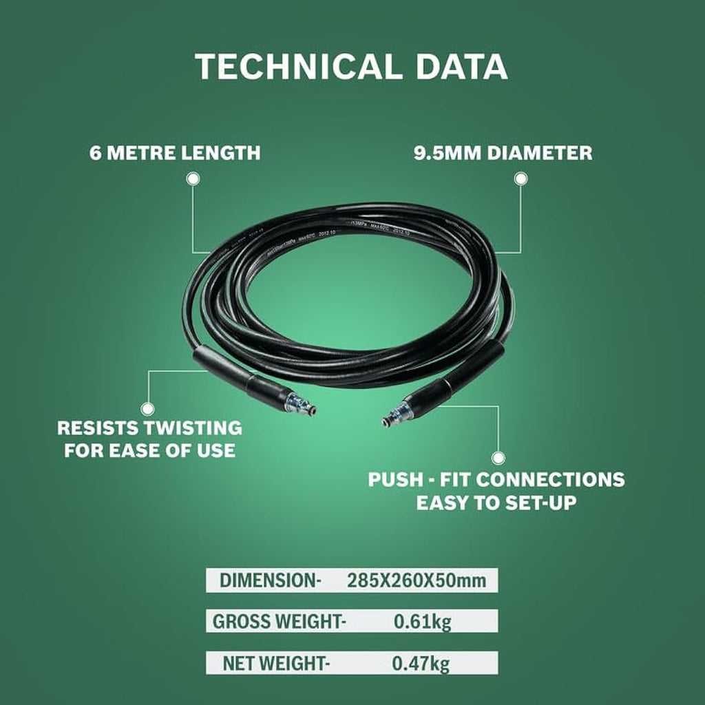 Bosch 6m High Pressure Hose with SDS Fittings for Easy & UniversalAquatak