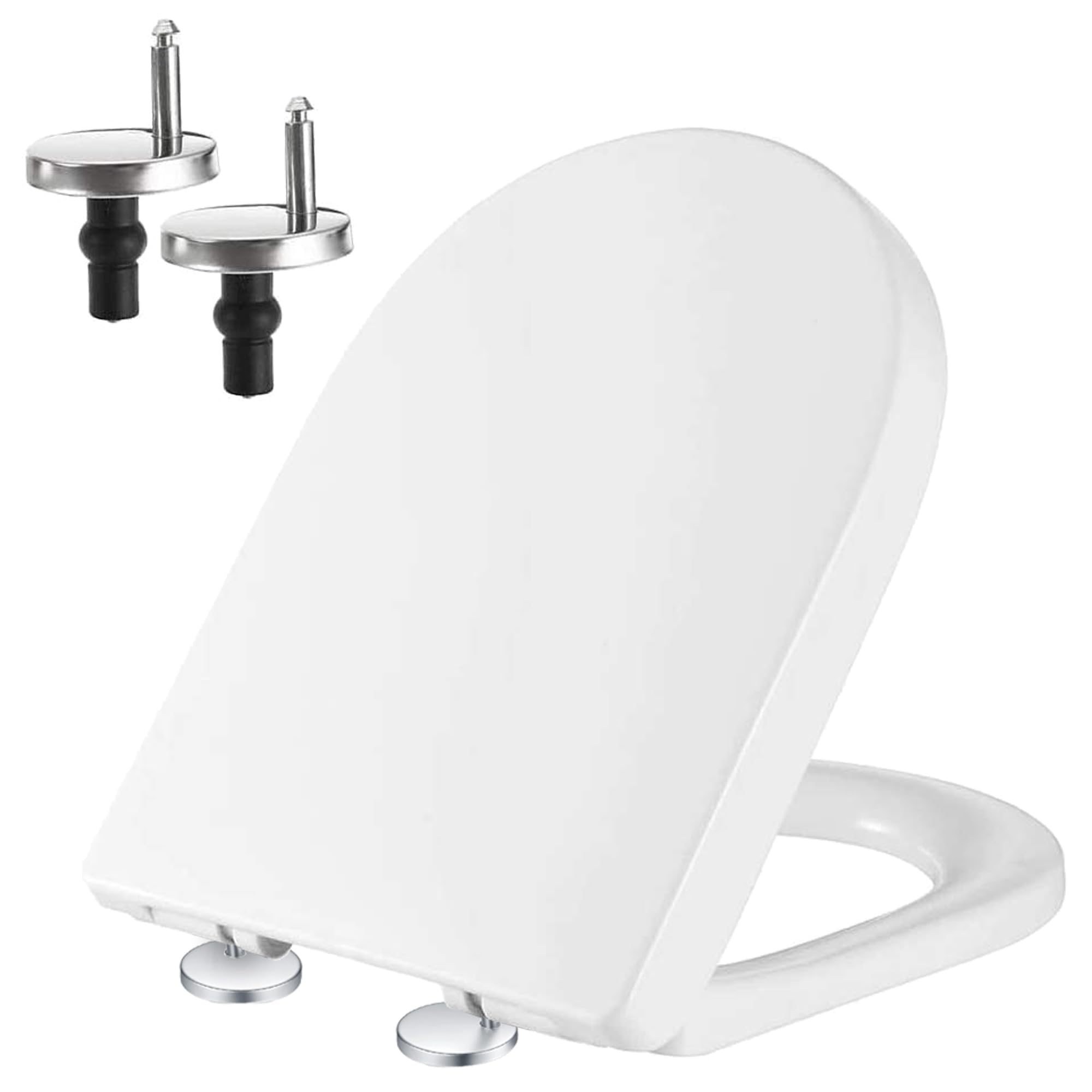 Mass Dynamic D-Shaped Toilet Seat – White Soft Close Urea-Formaldehyde