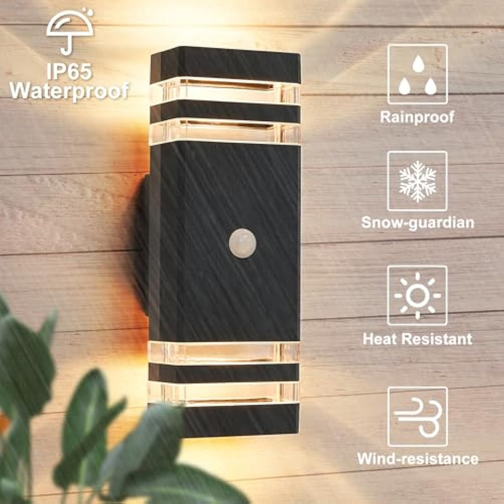 CELAVY Motion Sensor Outdoor Wall Light – IP65 Modern Black Porch Lamp