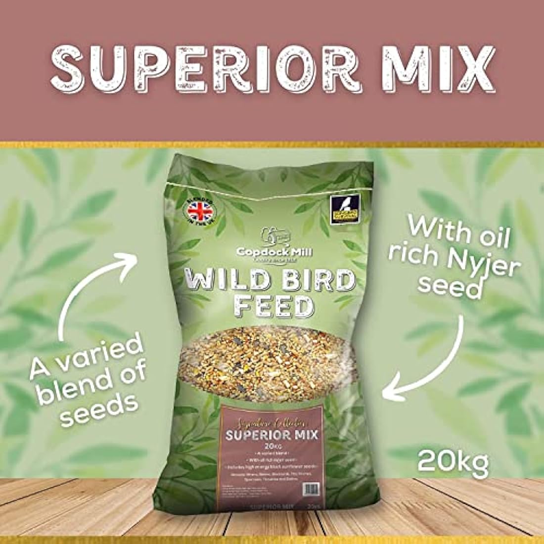 Copdock Mill Superior Wild Bird Seed Mix – 20kg High-Energy Feed