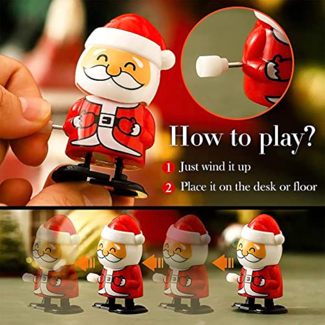 Mienocol 6pcs Christmas Wind Up Toys – PVC Jumping Party Favors