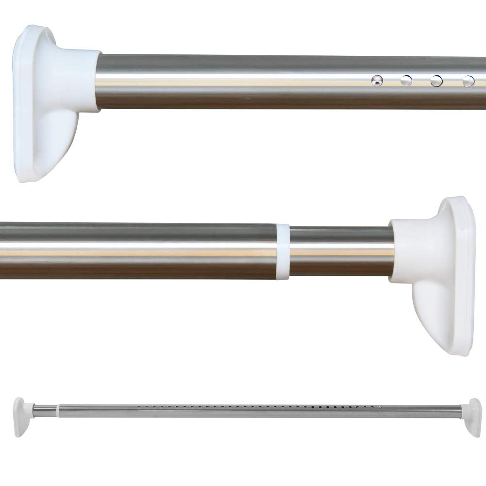 Stainless Steel Tension Shower Curtain Rod – 360-410cm Silver