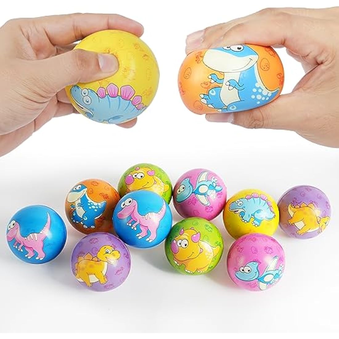 Ainiv Dinosaur Squeeze Stress Balls – 12pc Sensory Fidget Toy Set