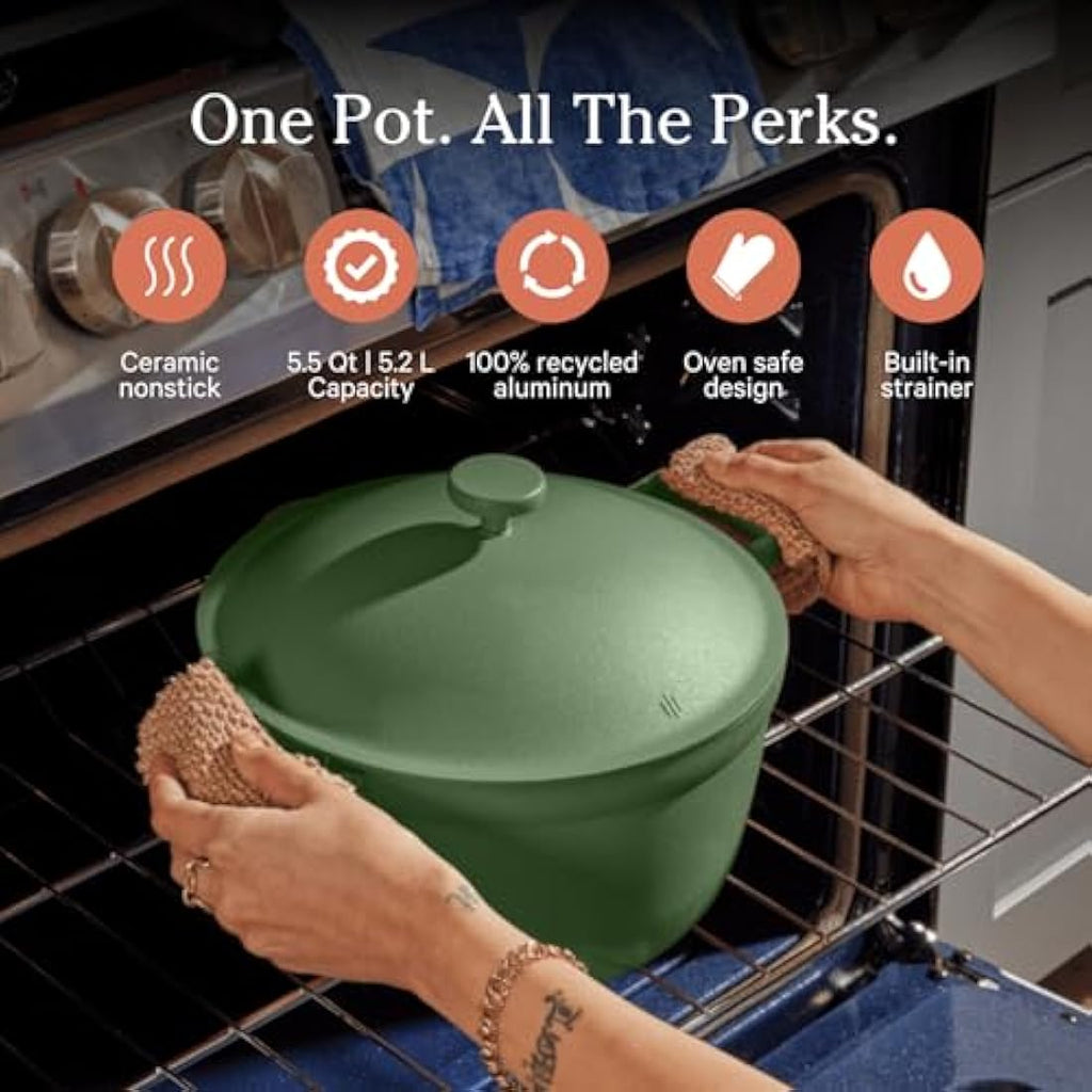 Our Place Perfect Pot – 5.2L Nonstick Ceramic Dutch Oven in Sage