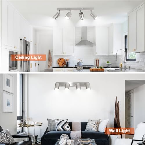 Ketom 4-Way Adjustable Ceiling Spotlight | Modern Matt Nickel GU10 Light