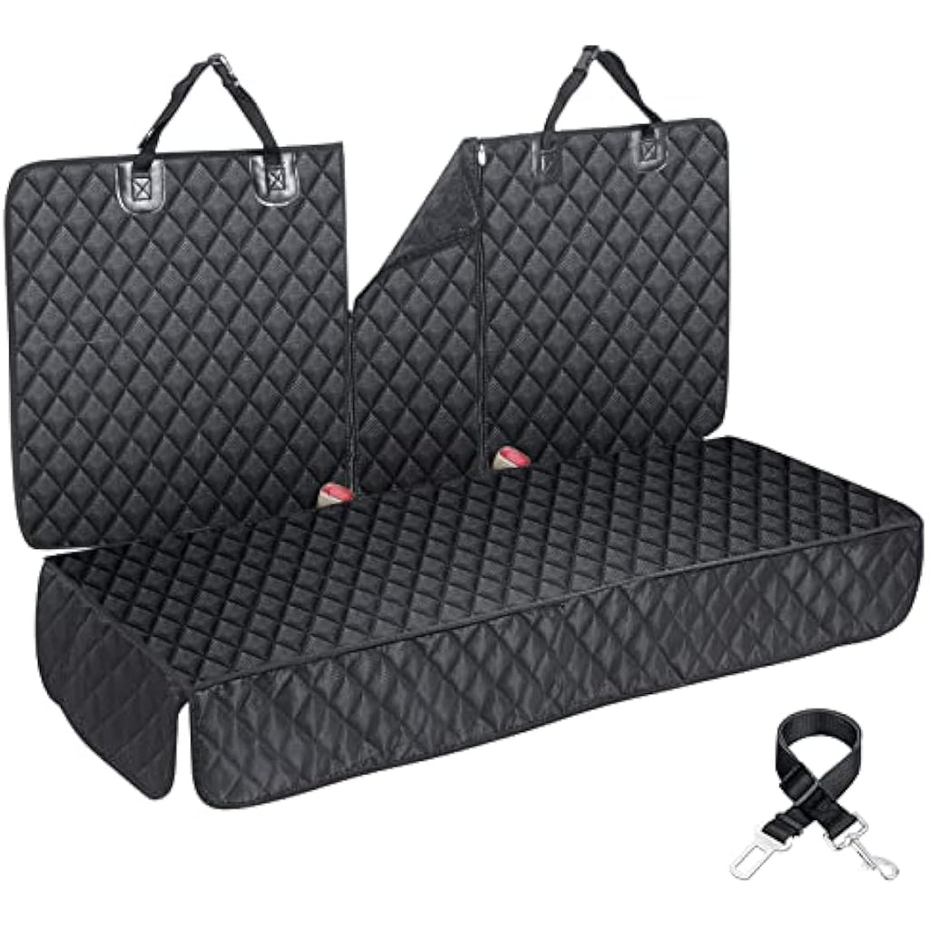 Dog Car Seat Cover | Waterproof Back Seat Protector, XL Black