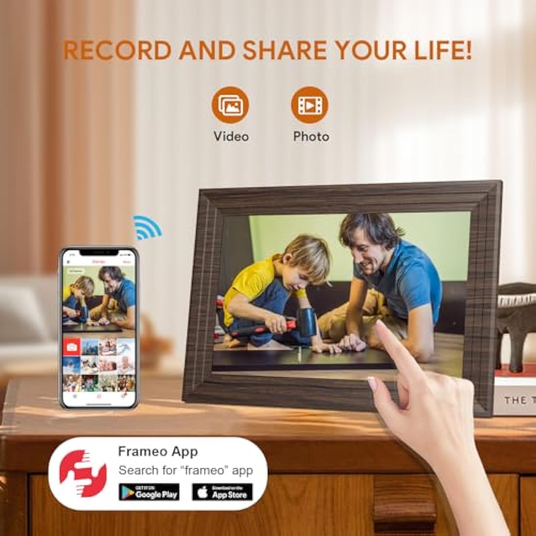 Aorpdd 10.1 Inch WiFi Digital Photo Frame | 32GB HD IPS Touch Screen
