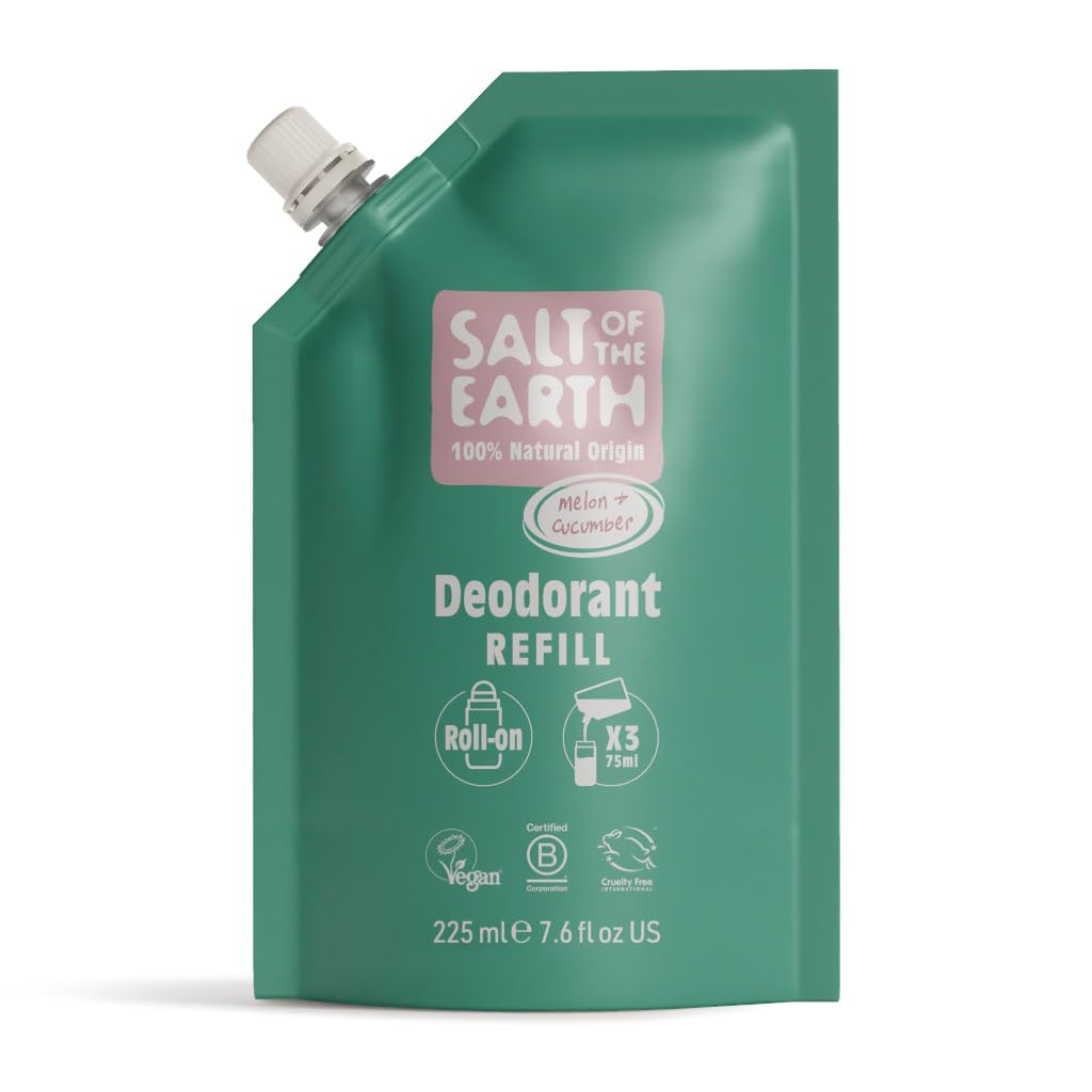 Salt of the Earth Natural Deodorant Roll On Refill Pouch – Melon & Cucumber