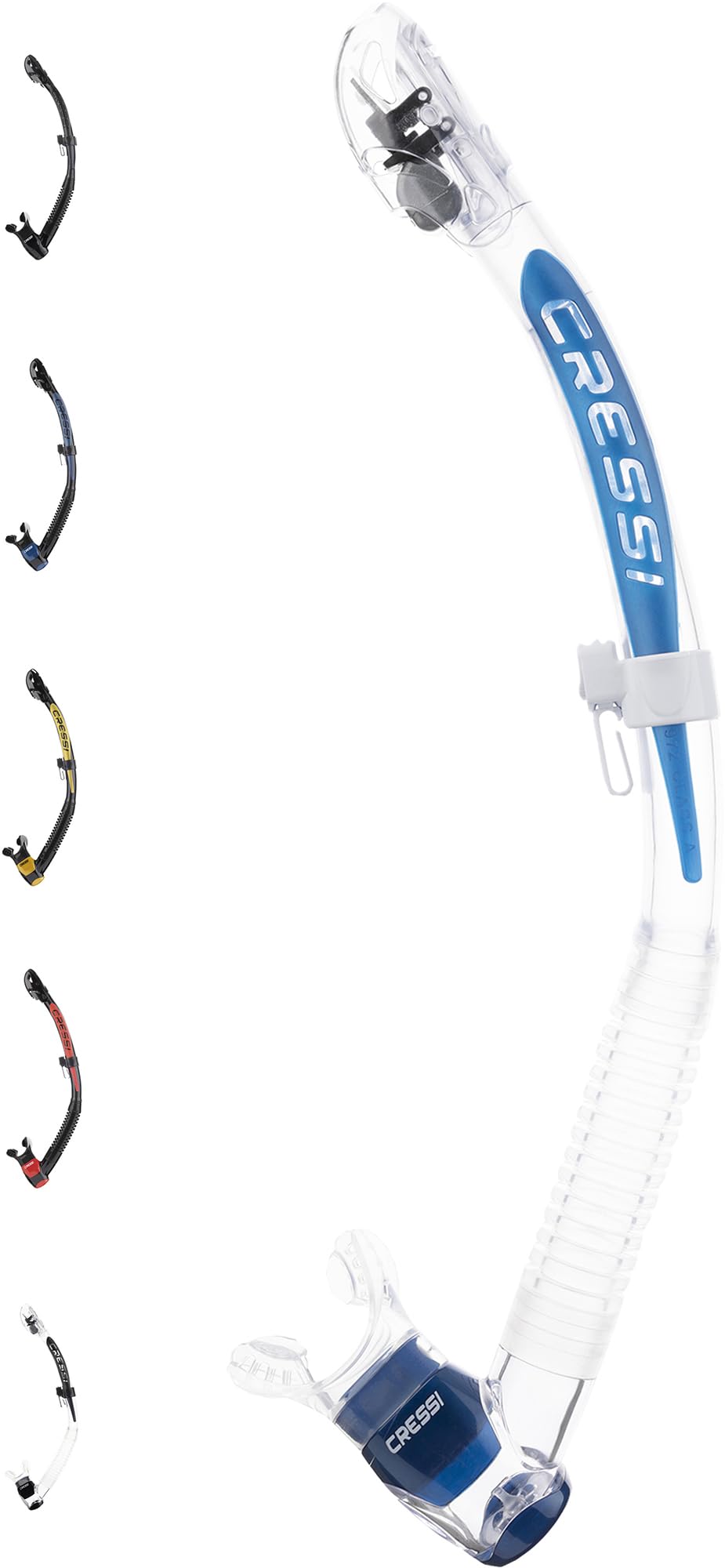 Cressi Itaca Ultra Dry Snorkel – Silicone Mouthpiece, Metal Blue