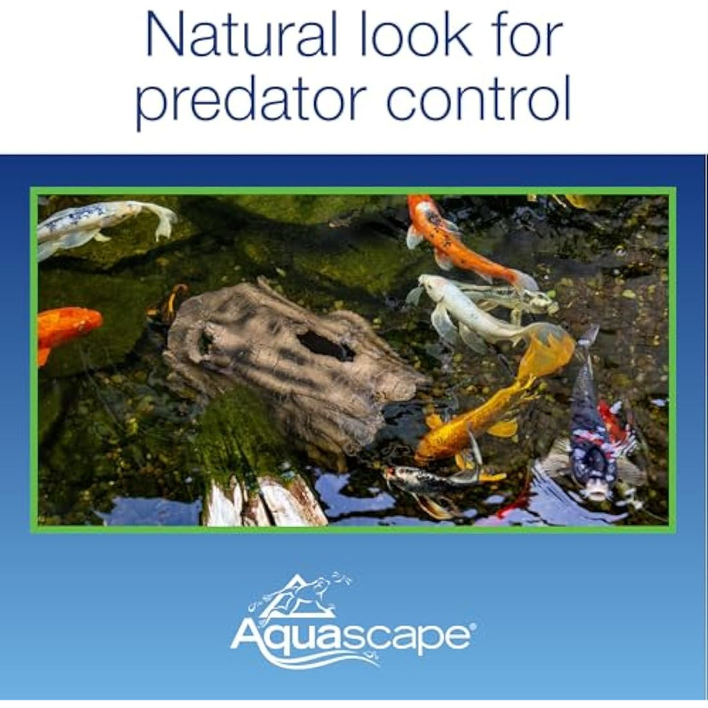 Aquascape Koi Predator Control Faux Log Fish Cave – Heavy-Duty Poly-Resin
