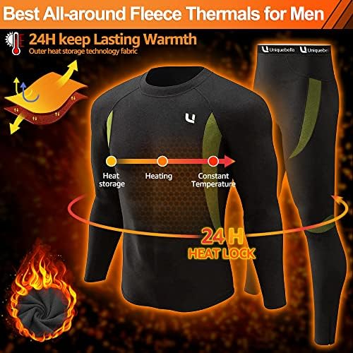 UNIQUEBELLA Men's Thermal Underwear Set | Fleece Lined Base Layer