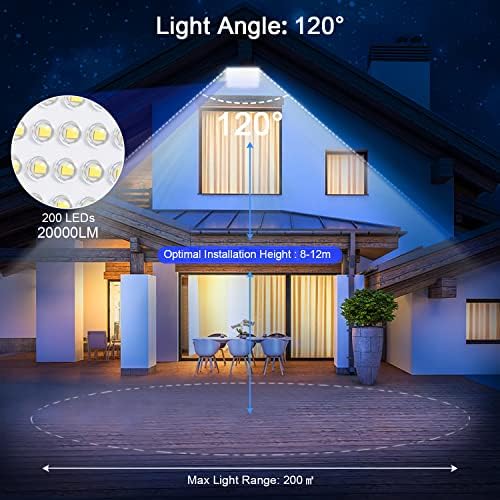 YIQIBRO 200W LED Floodlight Outdoor 2 Pack | IP67 Waterproof 20000LM