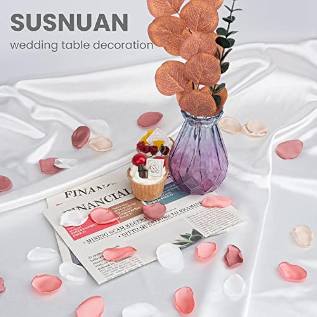 200Pcs Silk Rose Petals – Satin Artificial Wedding Decor