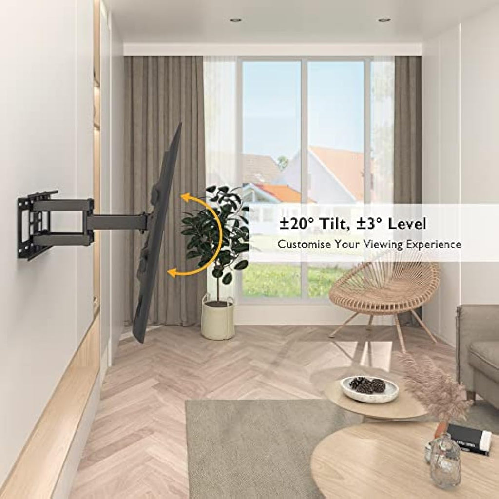 BONTEC Full Motion TV Wall Mount | 32-85 Inch Heavy Duty Swivel Bracket