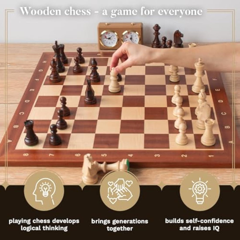 Staunton No. 6 Wooden Chess Pieces – Handmade Tournament Set