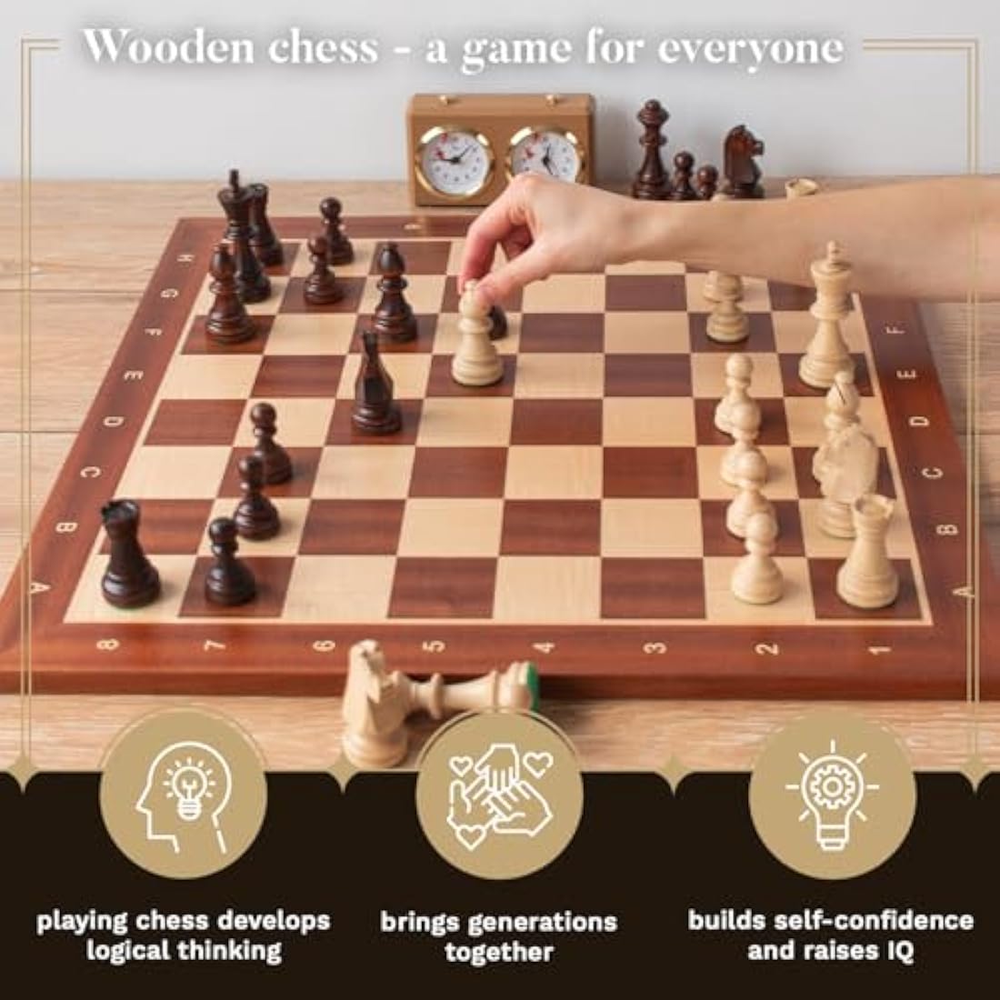 Staunton No. 6 Wooden Chess Pieces – Handmade Tournament Set