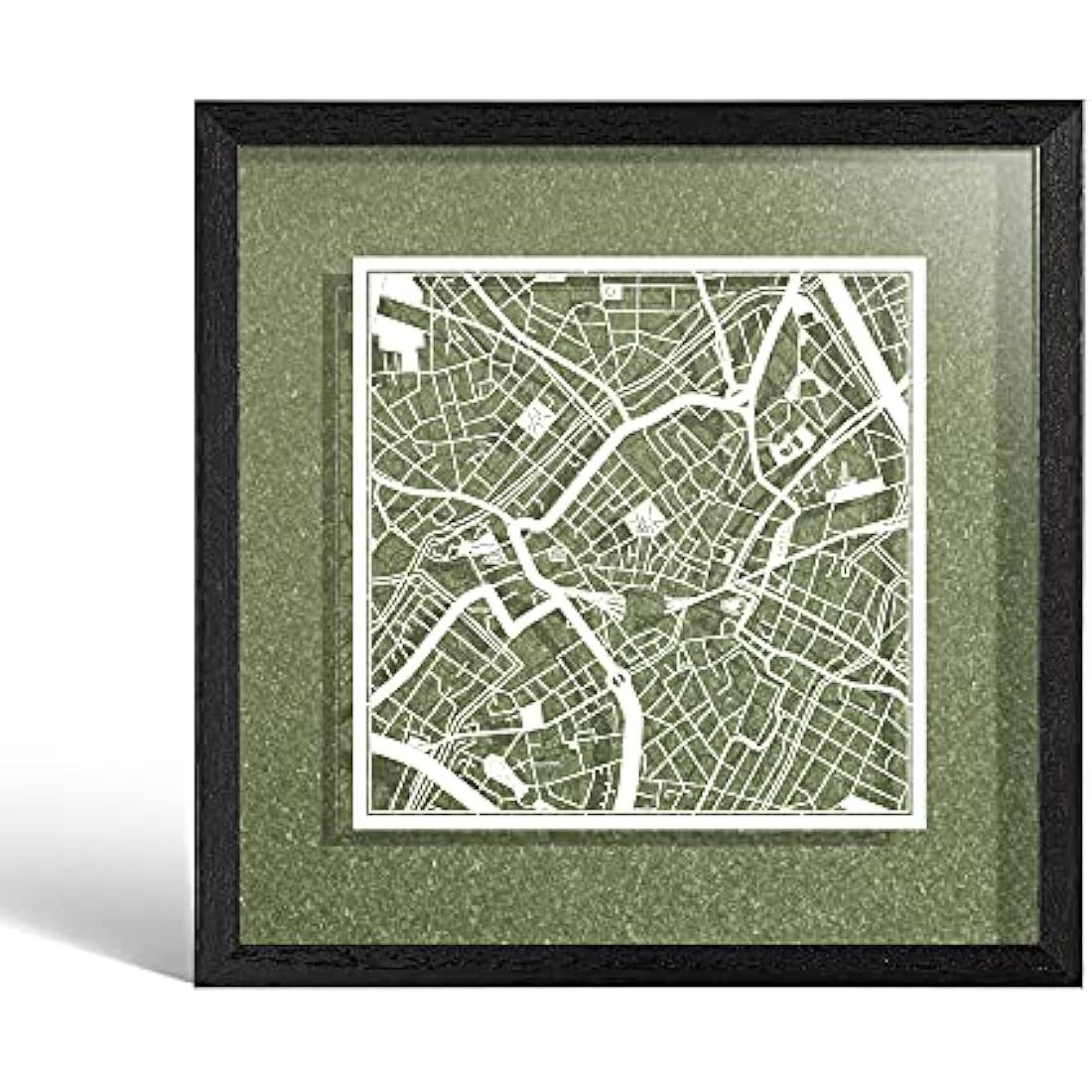 Birmingham Paper Cut Map Art – O3 Design Studio Framed Wall Decor