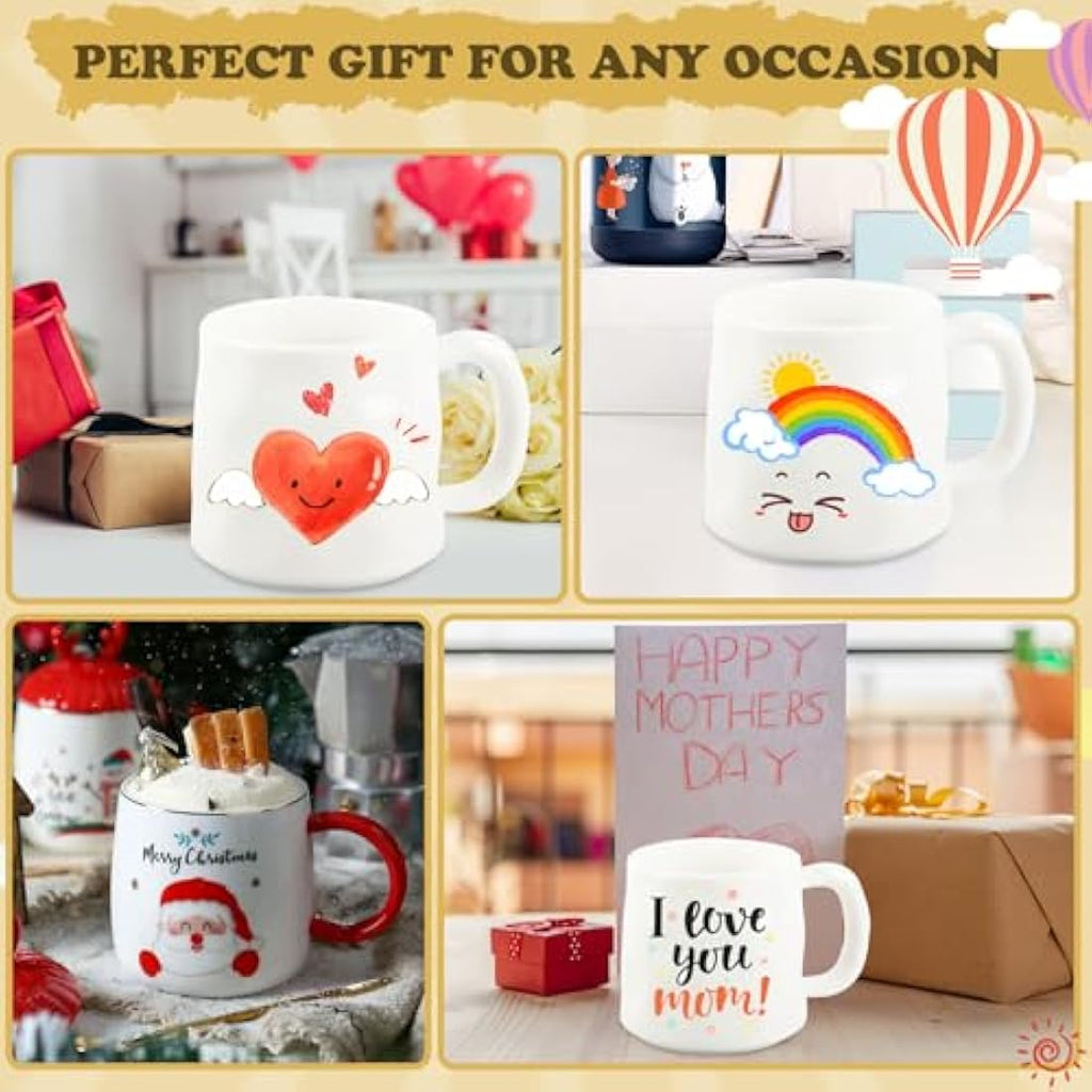 DIY Paint Your Own Mug Set - 2 Pack Ceramic Pottery Kit