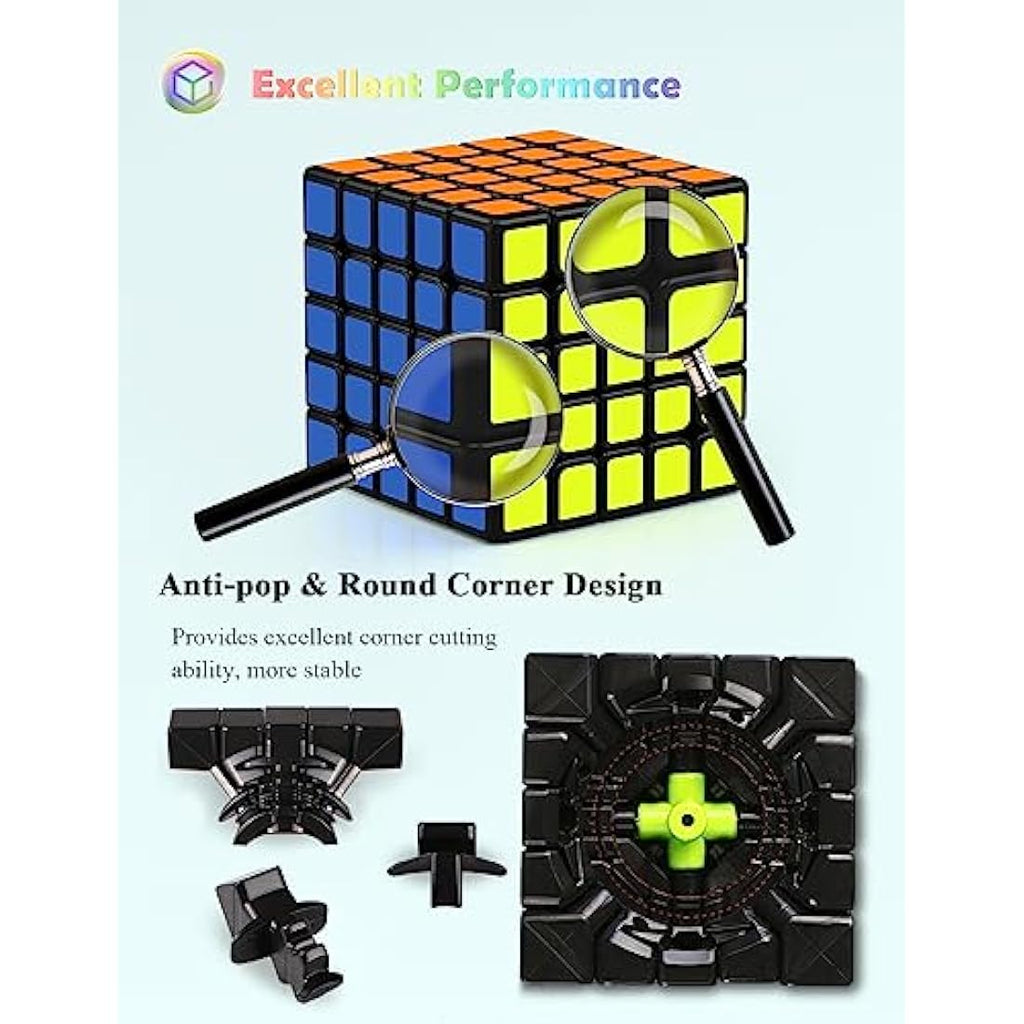 Roxenda 5x5 Speed Cube | Smooth Magic Puzzle Toy for Kids & Adults