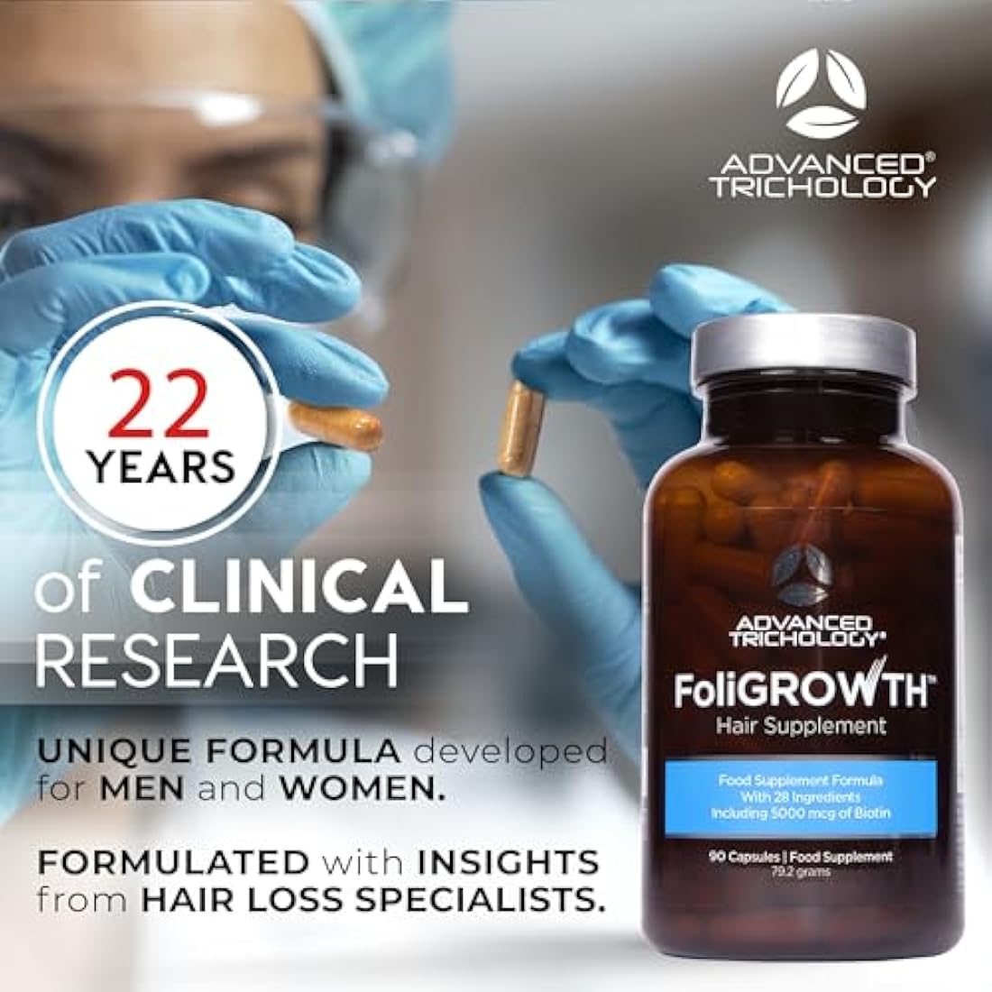 Advanced Trichology FoliGROWTH Hair Growth Supplement - 120 Capsules