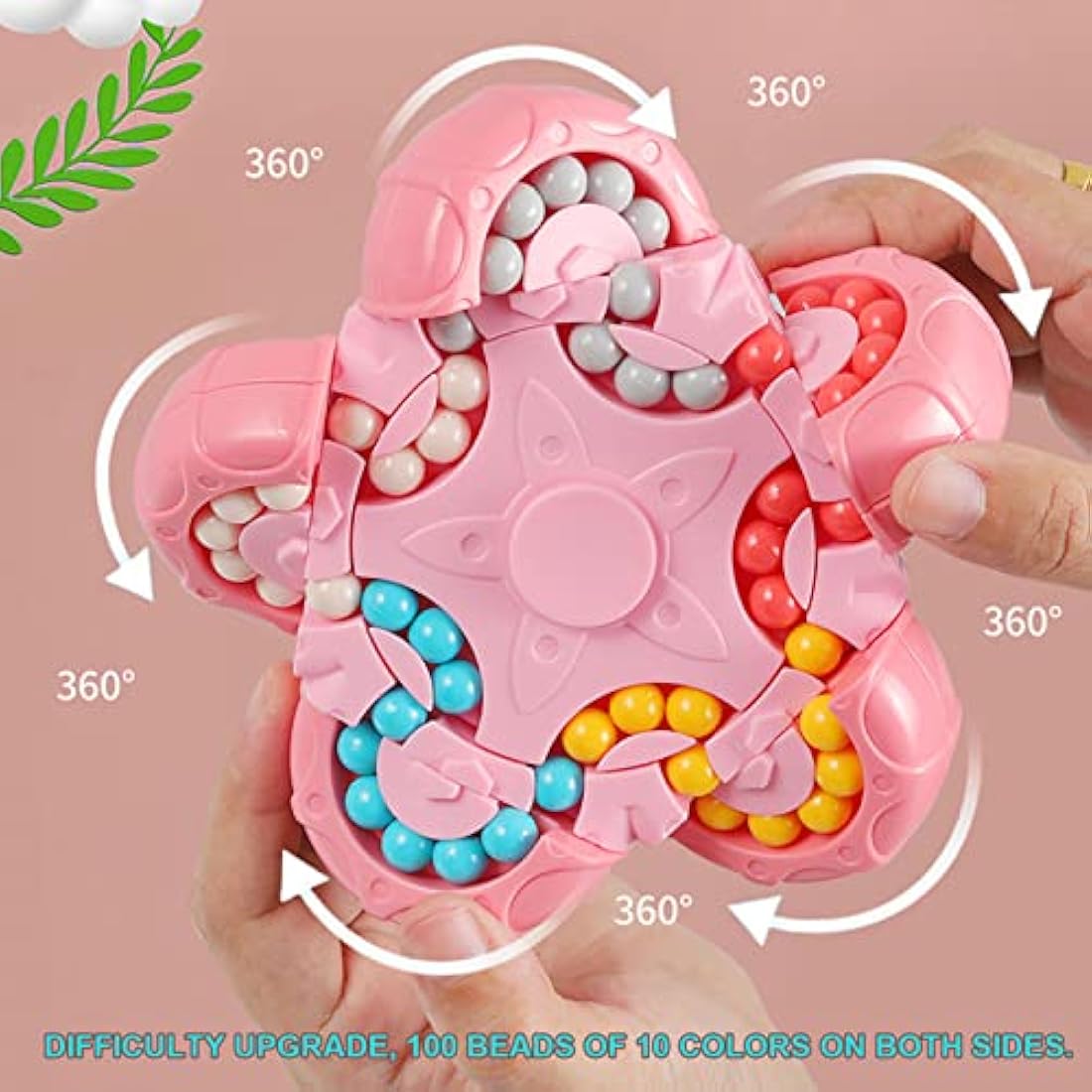 Magic Bean Rotating Cube – Double-Sided Fidget Spinner Puzzle