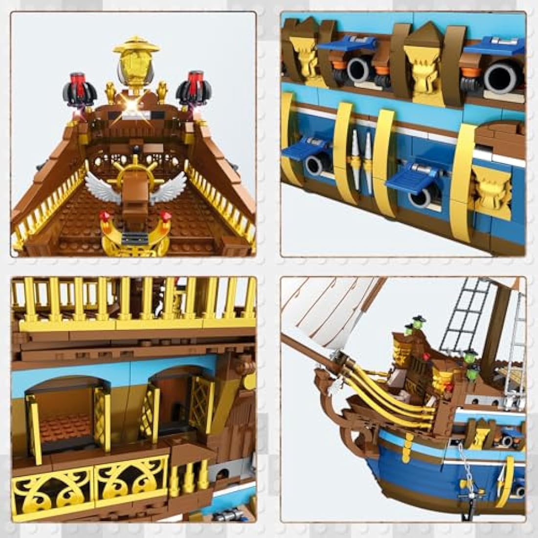 JMBricklayer Pirate Ship Building Blocks Set – Royal Fleet Model 40103 (3162 Pieces)