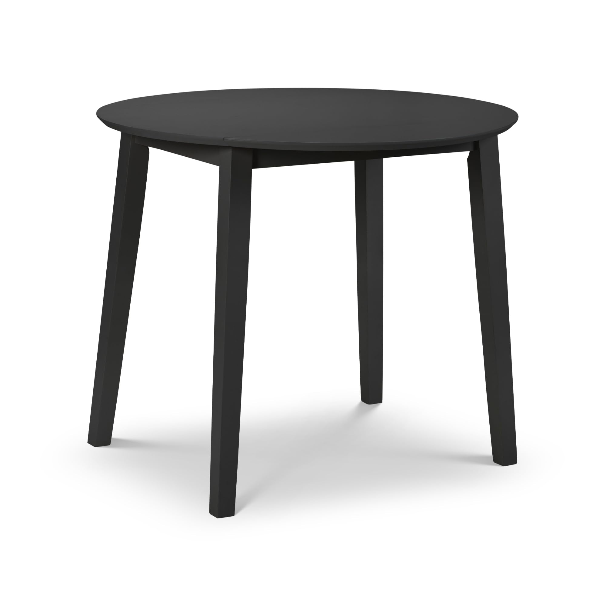 Julian Bowen Coast Round Dropleaf Dining Table - Black Lacquer Finish