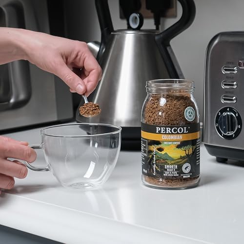 Percol Smooth Colombian Instant Coffee – 100% Arabica Freeze Dried (6x100g)