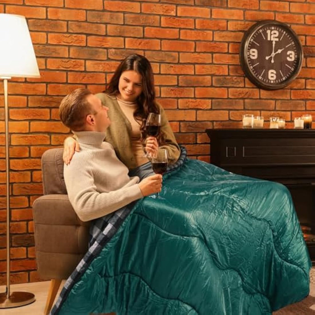 FORINBUY Double Sleeping Bag – Winter Cotton Flannel Queen Size 2 Person