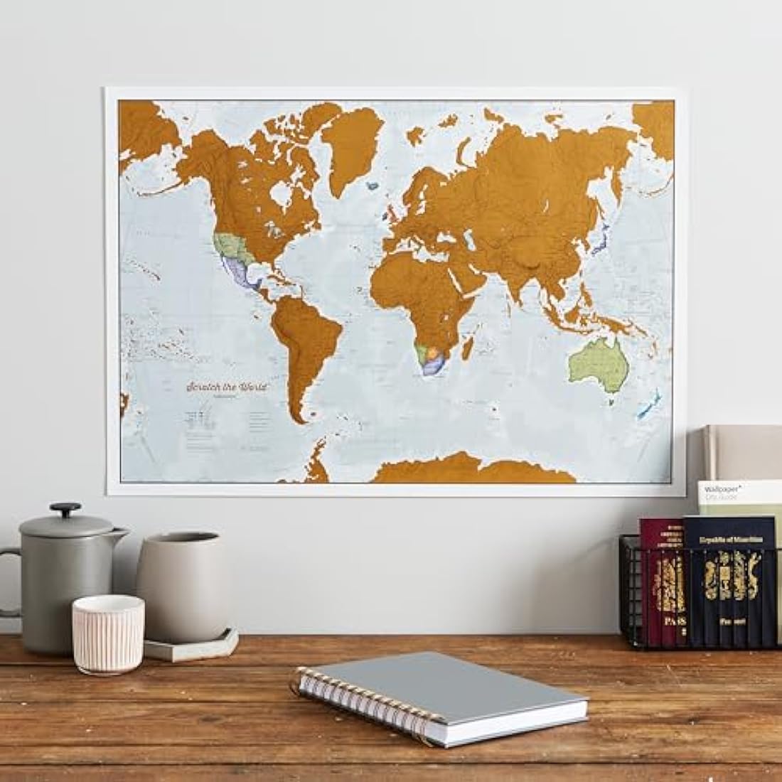 Scratch Off World Map Poster with Europe Map – Maps International Travel Gift
