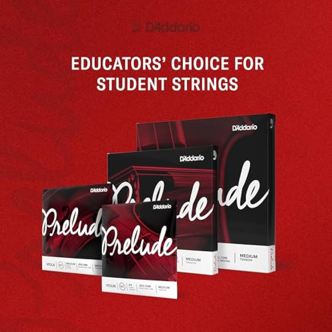 D'Addario Prelude Violin String Set – 4/4 Scale Medium Tension