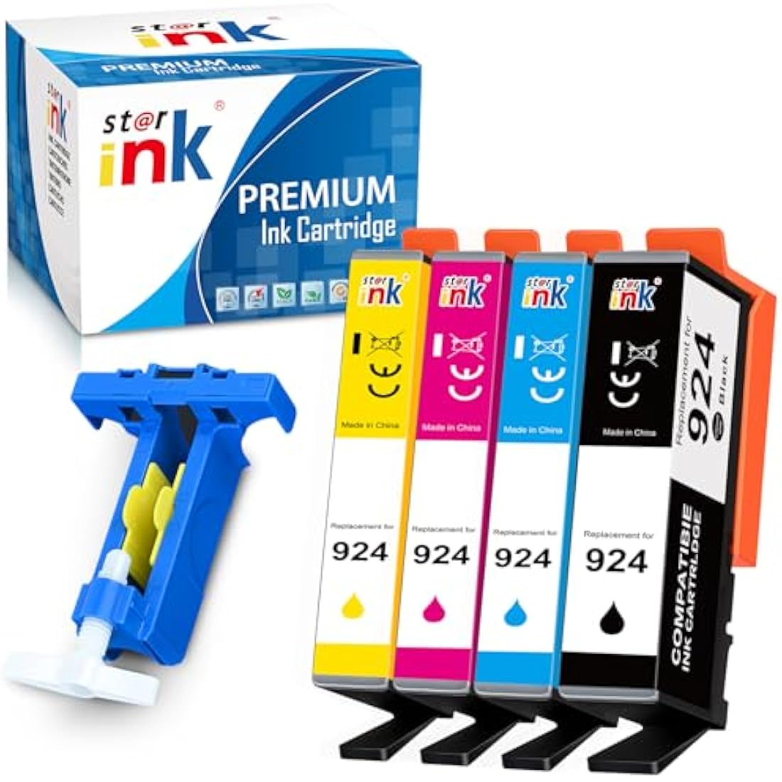 Starink HP 924 Ink Cartridge Replacement 4-Pack for OfficeJet Pro 8120e