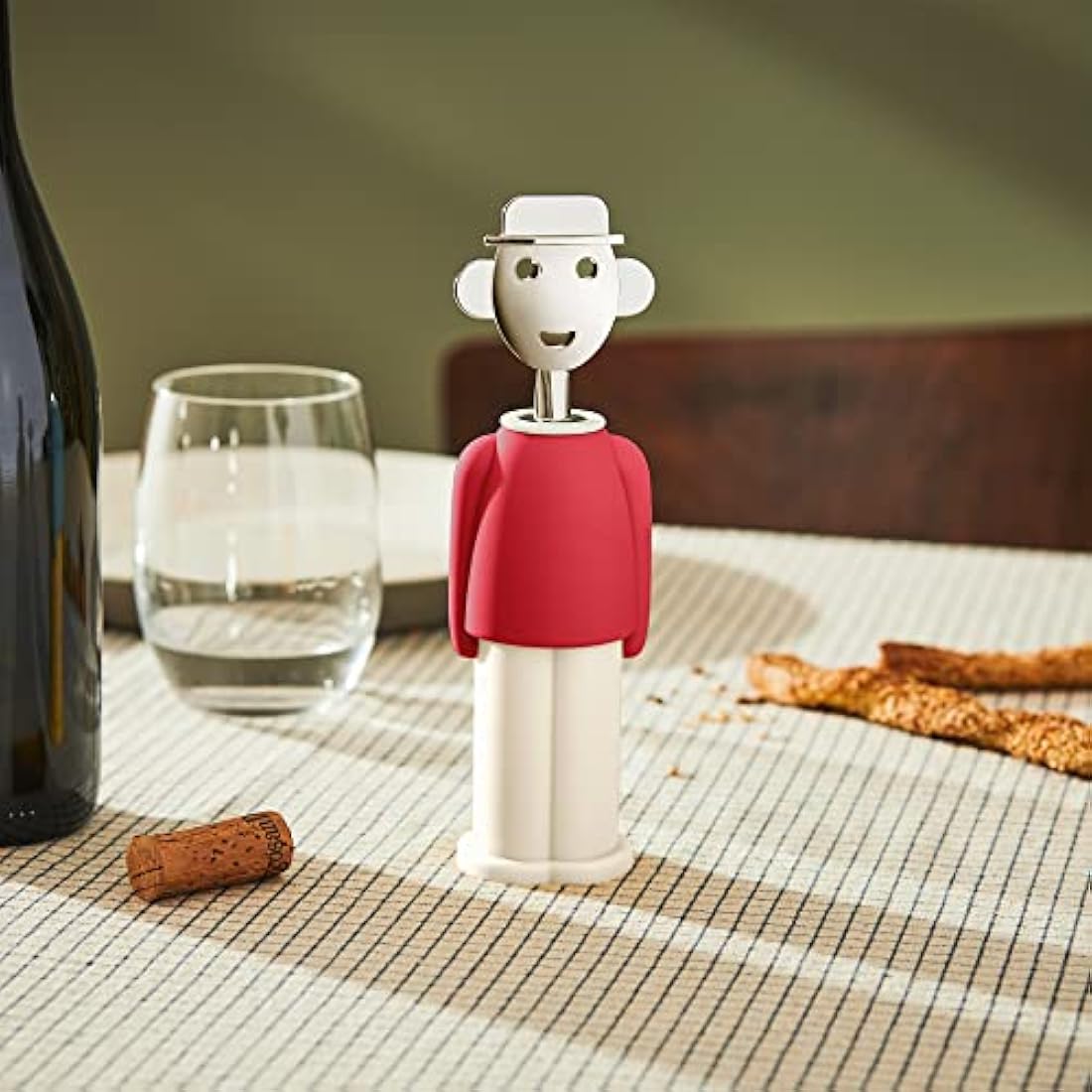 Alessi Alessandro M. Corkscrew – Red Designer Wine Opener in Zamak