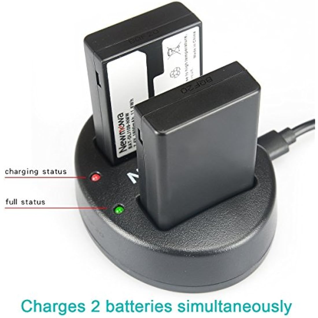 Newmowa D-Li109 Battery (2-Pack) and Dual USB Charger for Pentax K-30 K-50