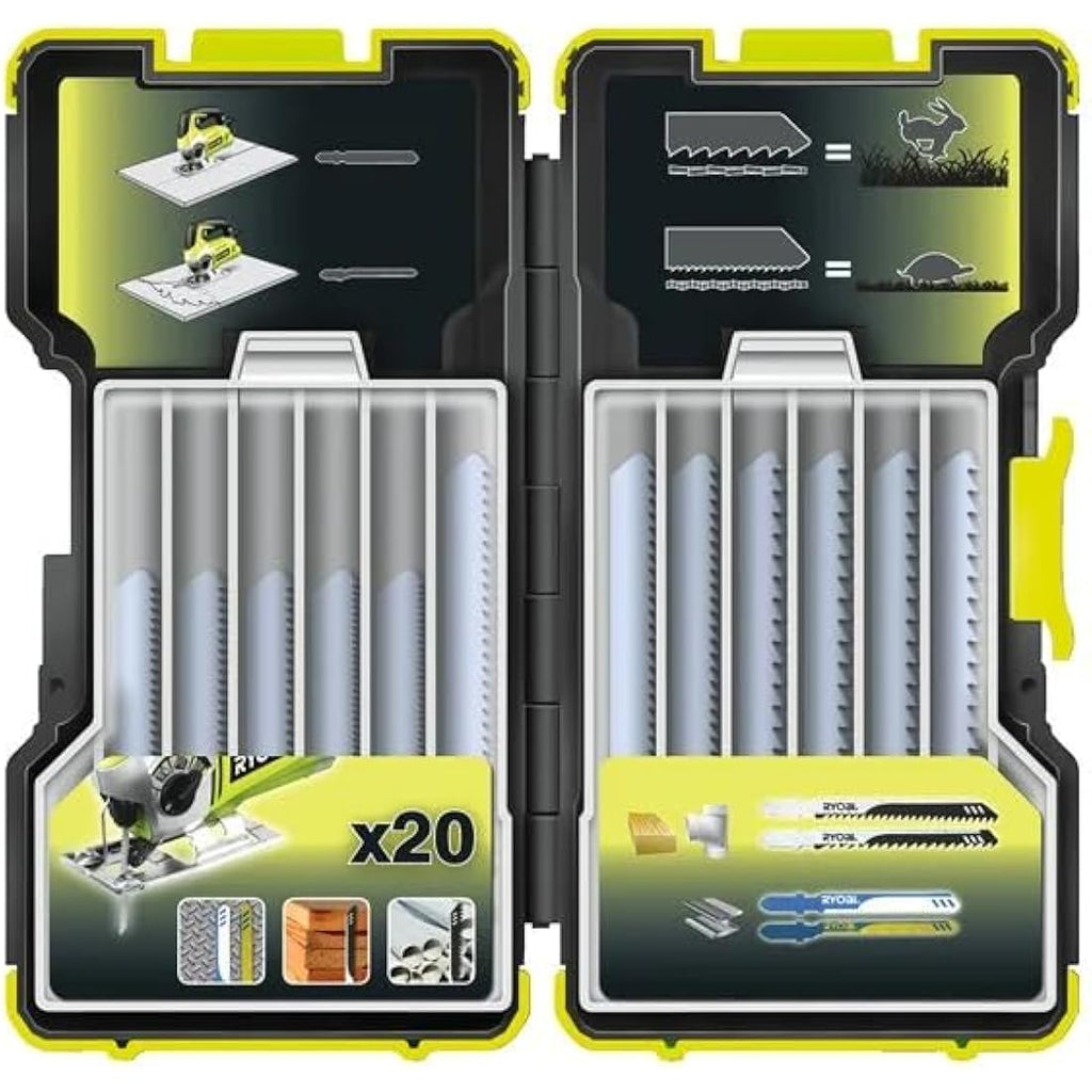Ryobi RAK20JB 20-Piece T-Shank Jigsaw Blade Set for Wood and Metal