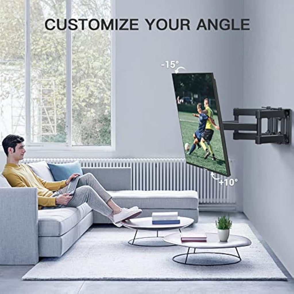 PERLESMITH Full Motion TV Wall Mount | Swivel Tilt for 26-70 Inch TVs