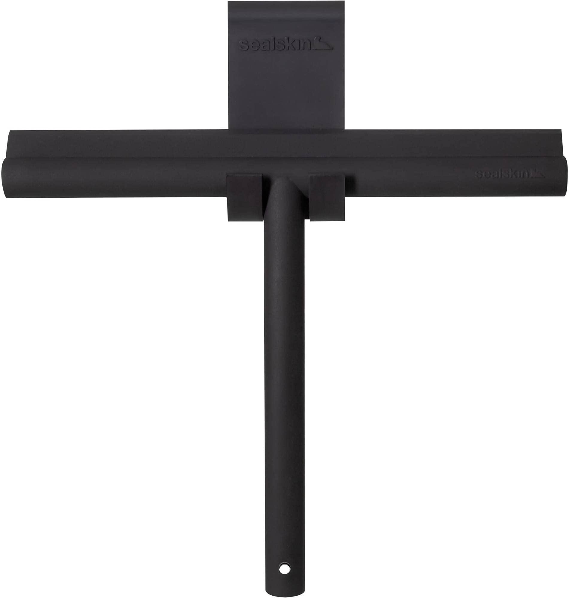Sealskin Deluxe Silicone Shower Squeegee – Black Window Wiper with Hook