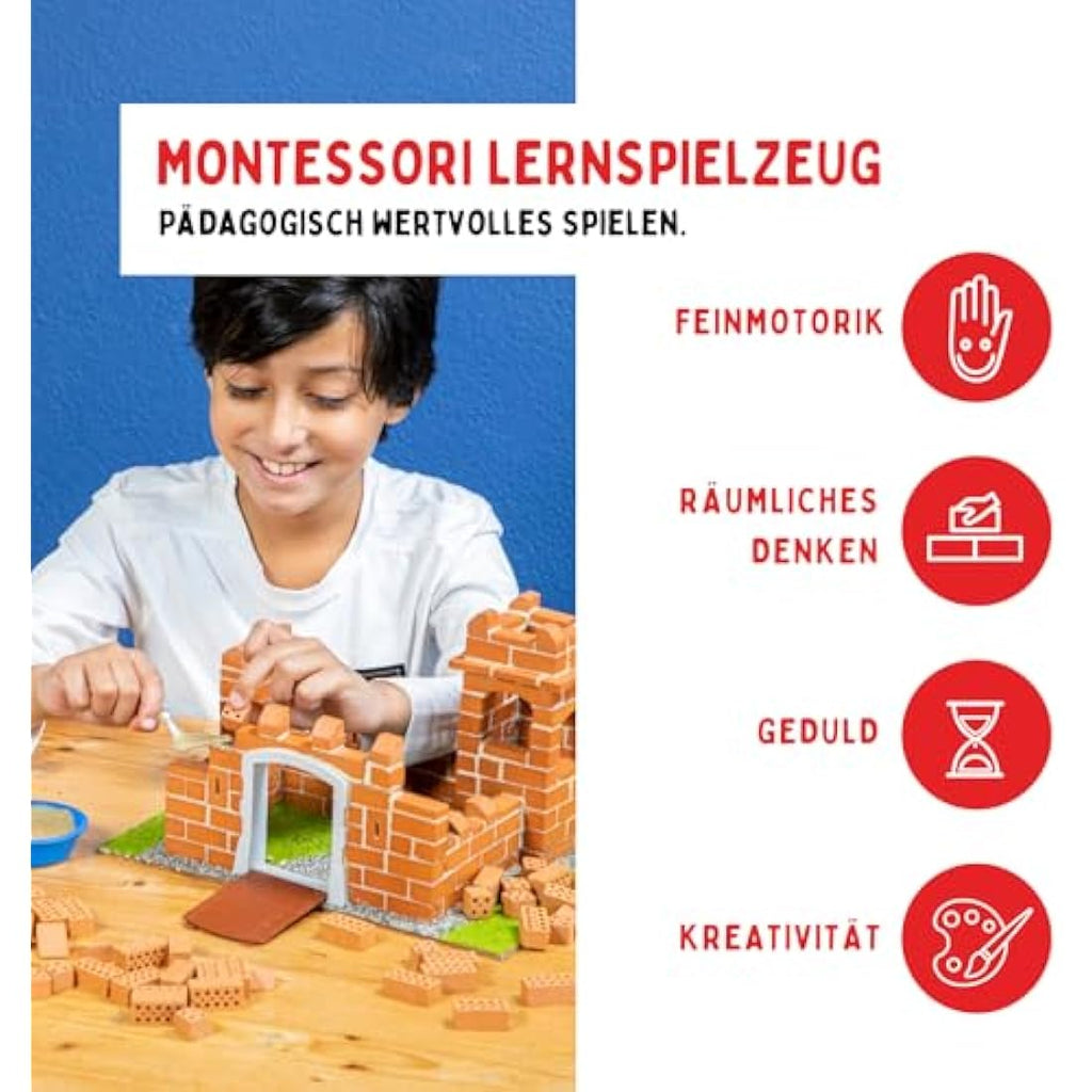 Teifoc Small Castle Real Brick Building Kit - 200 Piece STEM Toy