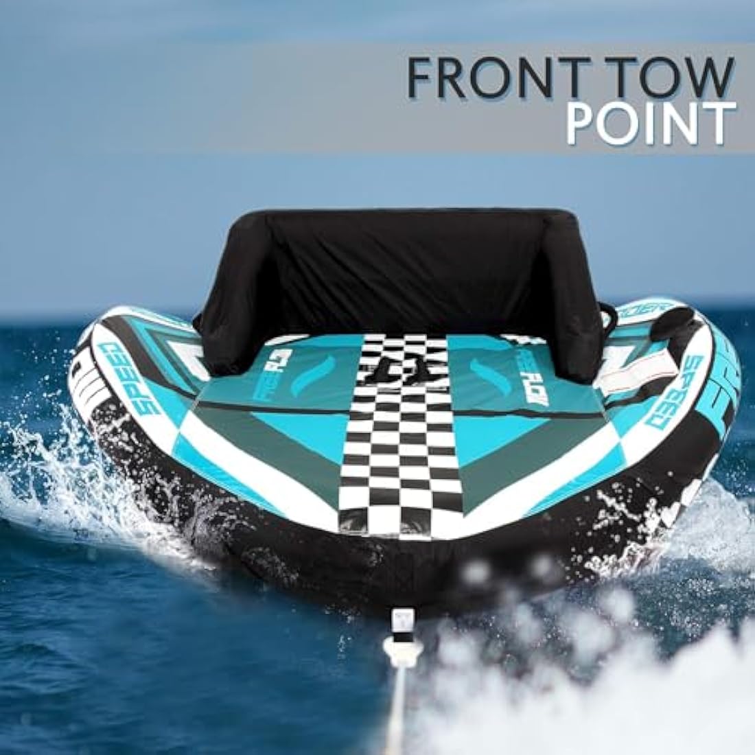SereneLife 2-Person Inflatable Towable Booster Tube for Boating | PVC