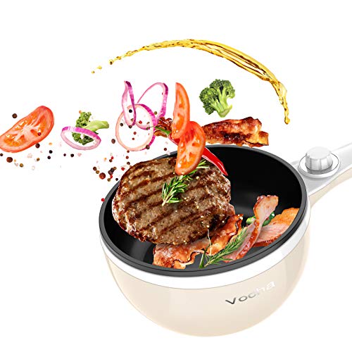 Vocha 1.5L Electric Hot Pot – Portable Non-Stick Multi-Cooker for Dorm, Beige