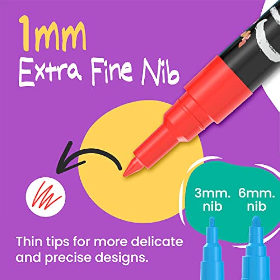 Jolof Store Liquid Chalk Markers - 10 Pack Extra Fine 1mm Tip Pens