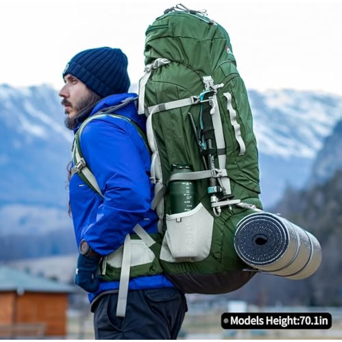 MOUNTAINTOP 80L Hiking Backpack | Waterproof Nylon Trekking Rucksack