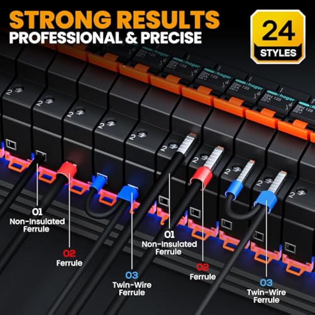 SOMELINE Ferrule Crimping Tool Set - 24 Types Wire Terminals 0.25-10mm²
