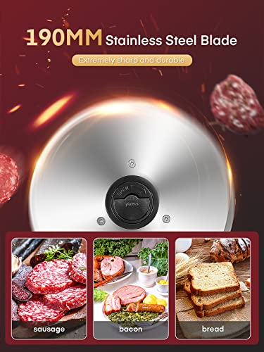 FOHERE Electric Meat Slicer – 200W Food Slicer with 2 Stainless Steel Blades